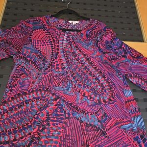 Vibrant Pink and Blue Women's Blouse